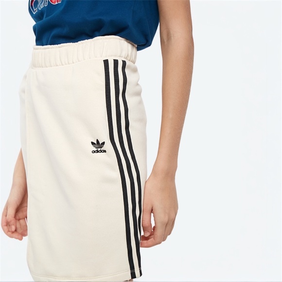 Adidas BH Elastic Waist Layered Skirt in Cream Beige - Picture 6 of 7